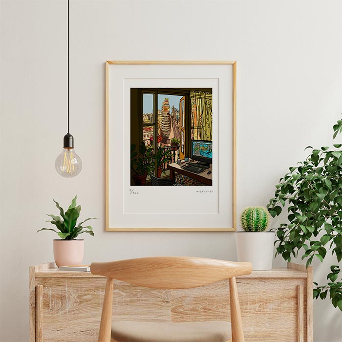 Mi Balcón de la Gran Vía Impresión Fine Art