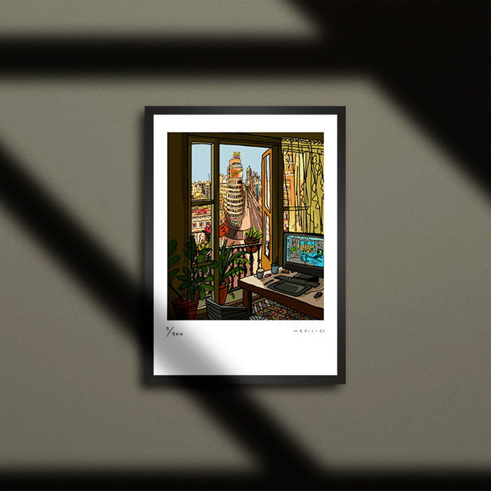 Mi Balcón de la Gran Vía Impresión Fine Art