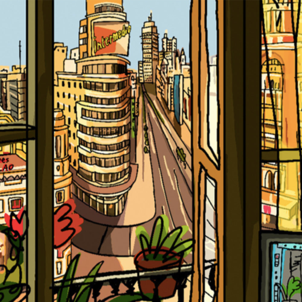 Mi Balcón de la Gran Vía Impresión Fine Art