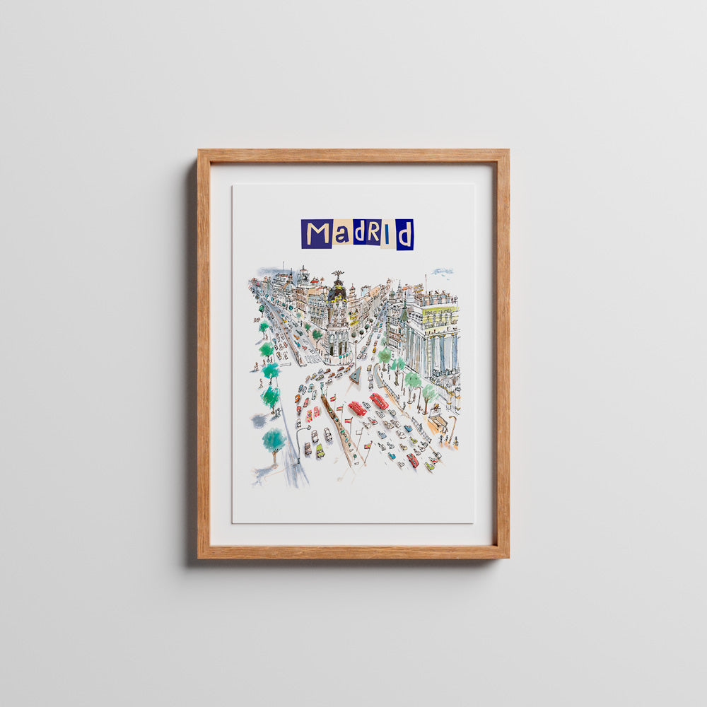 Gran Vía, edificio Metrópolis Sign Giclée Print