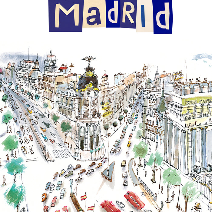 Gran Vía, edificio Metrópolis Sign Giclée Print