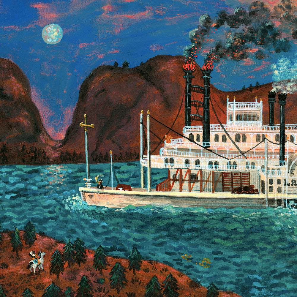 Steamboat Missouri Crow Impresión Giclée