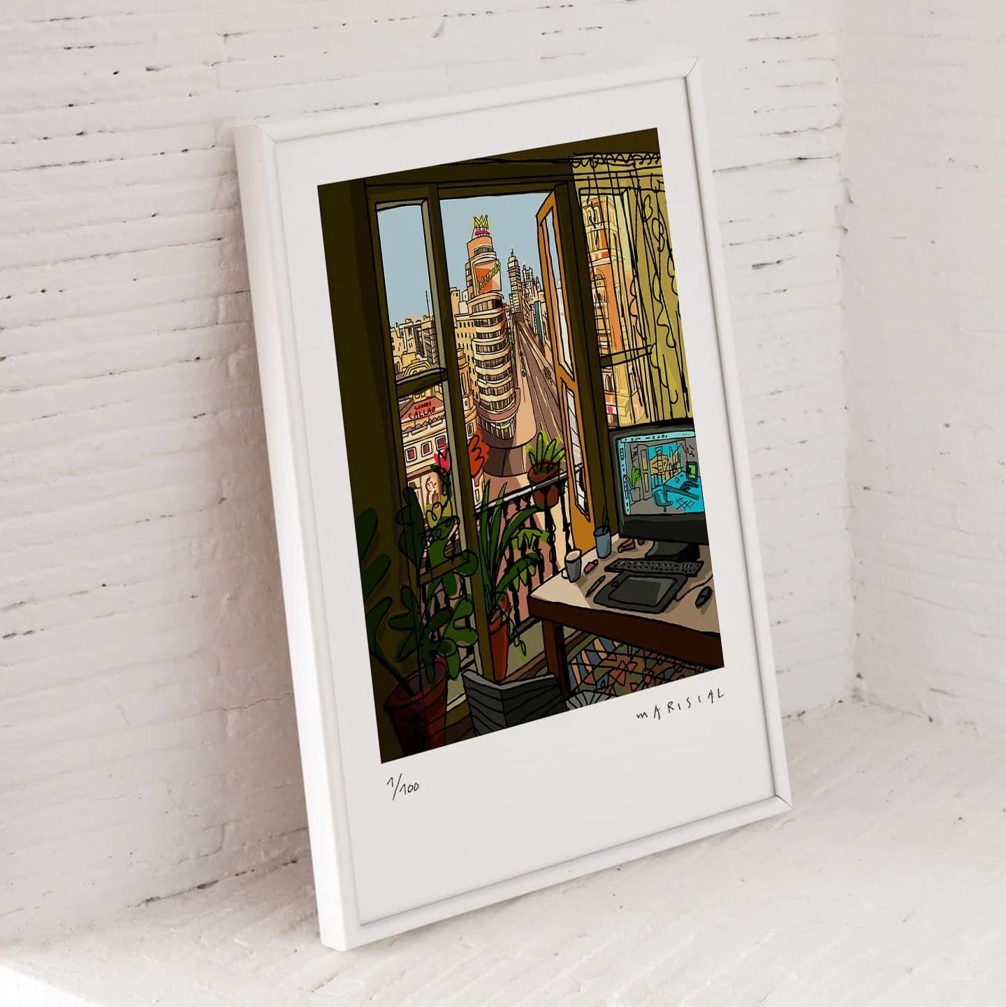 Mi Balcón de la Gran Vía Impresión Fine Art