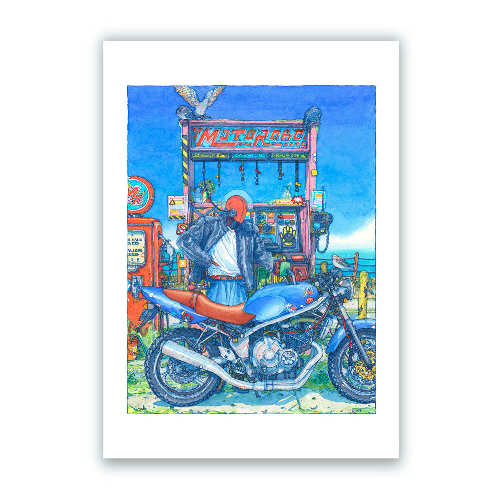Moto Robo Sapphire Blue Impresión Giclée