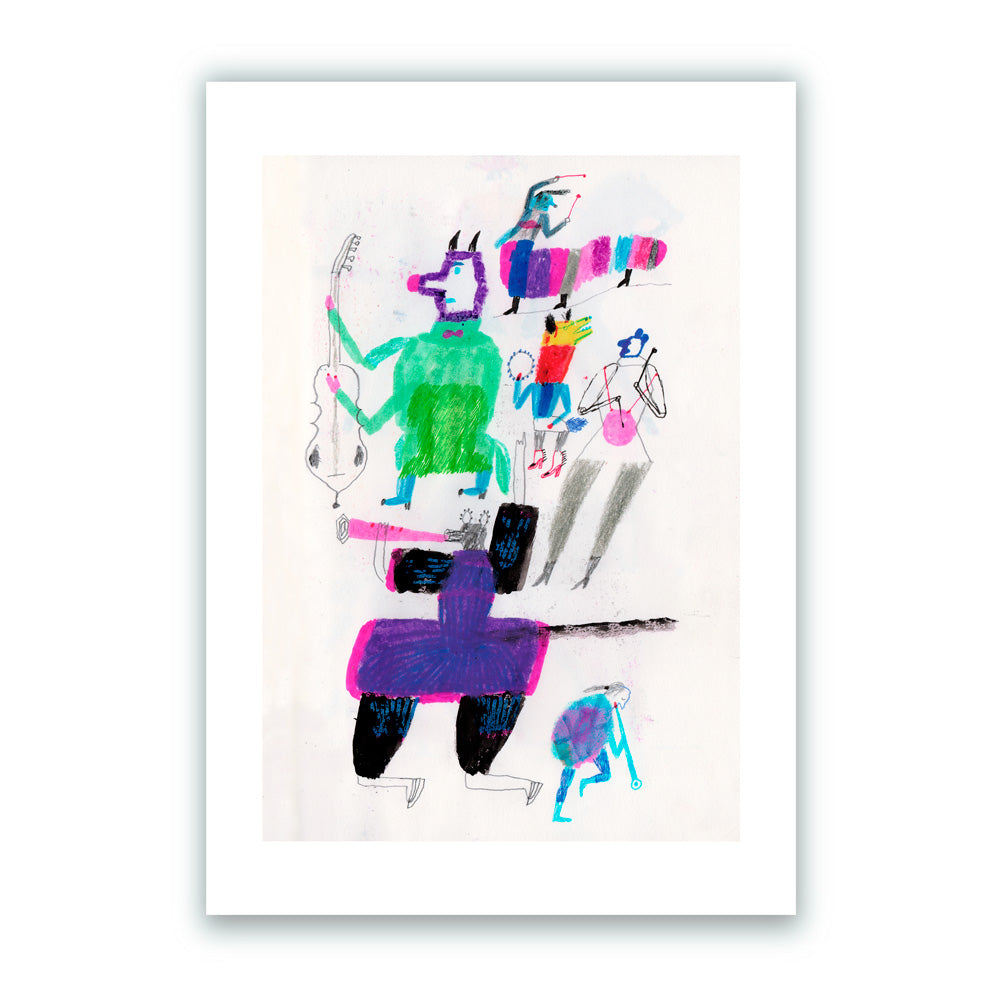 Músicos de Colores Giclée Print