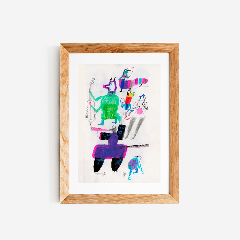 Músicos de Colores Giclée Print