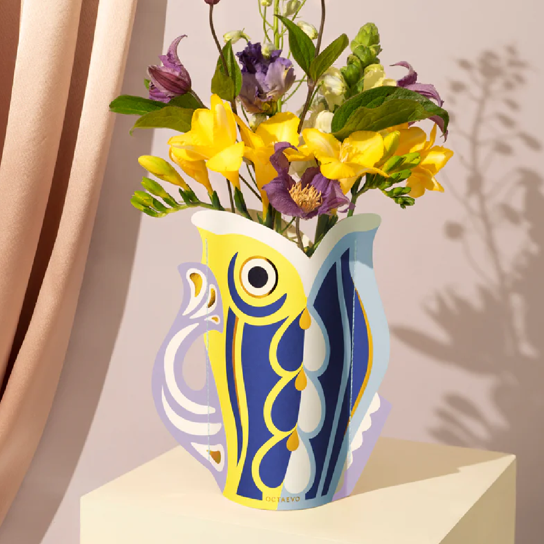 Mini Florero de Papel Fish Purple