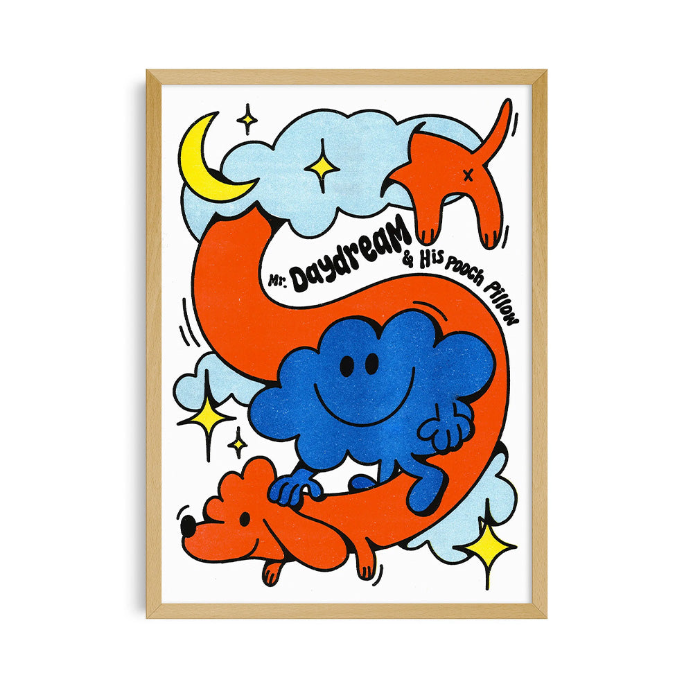Mr. Daydream & His Pooch Pillow Risograph