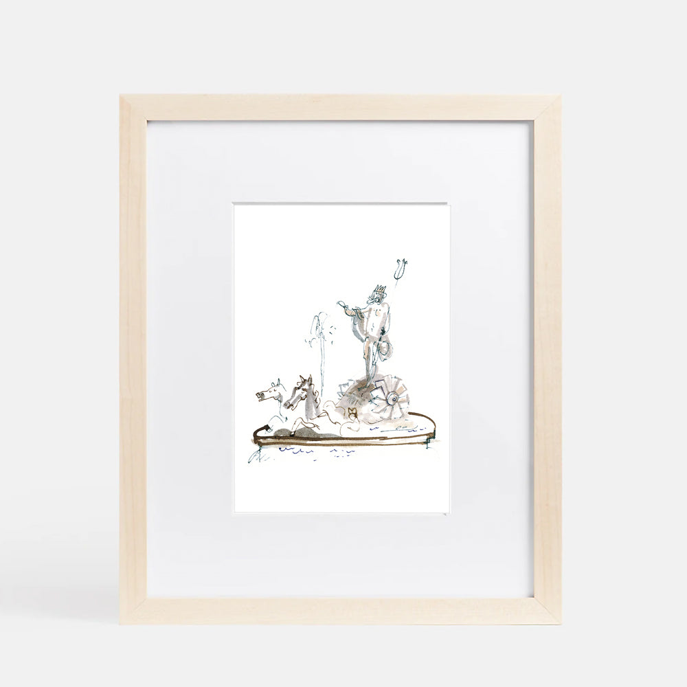 Fuente de Neptuno Impresión Giclée