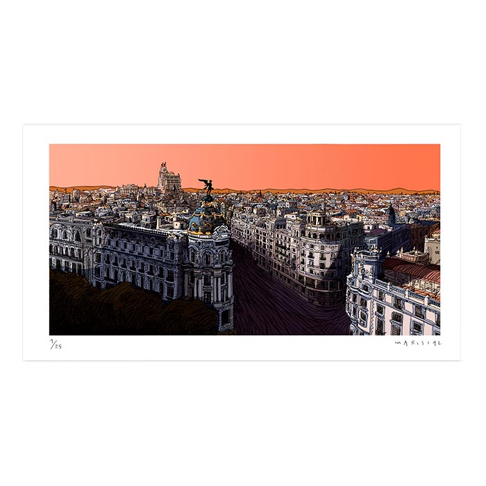 Panoramic of Madrid Fine Art Print 80x43