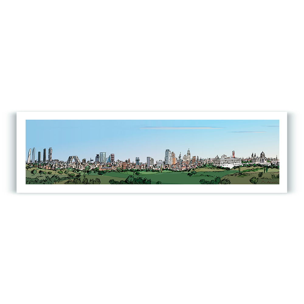 Panorámica Skyline de Madrid desde la Casa de Campo Impresión Giclée