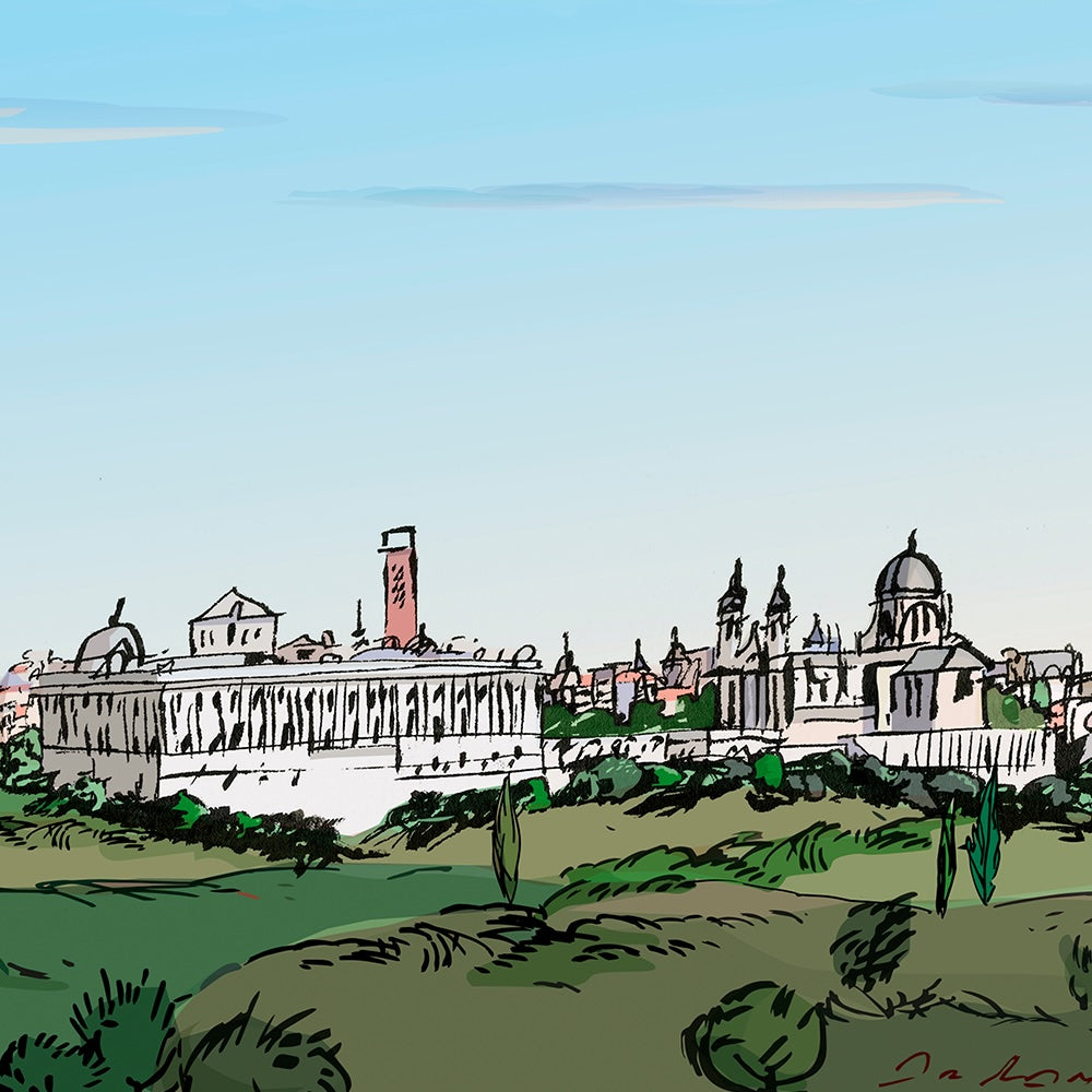 Panorámica Skyline de Madrid desde la Casa de Campo Impresión Giclée