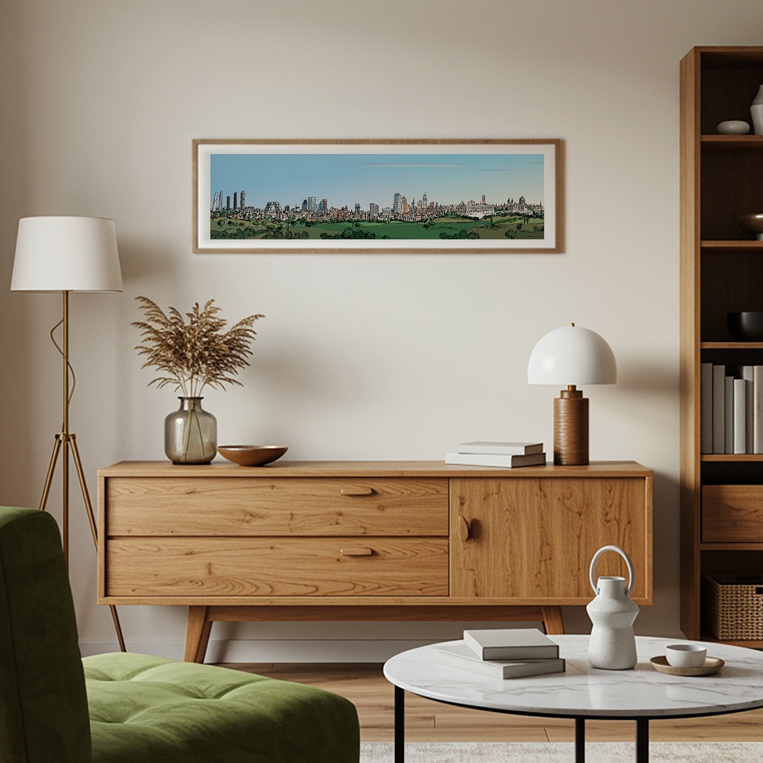 Panorámica Skyline de Madrid desde la Casa de Campo Impresión Giclée