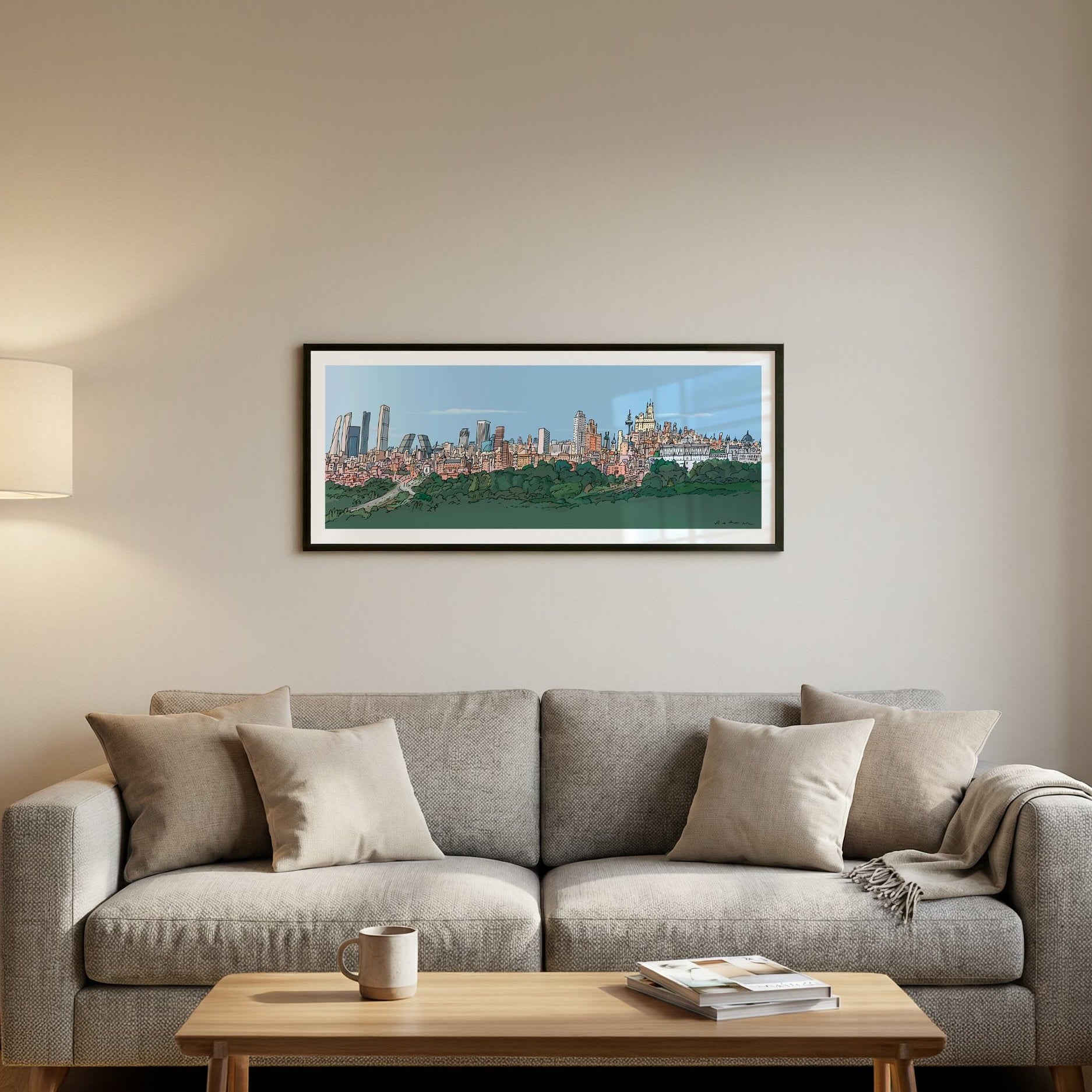 Panorámica Skyline de Madrid Cara Oeste Impresión Giclée