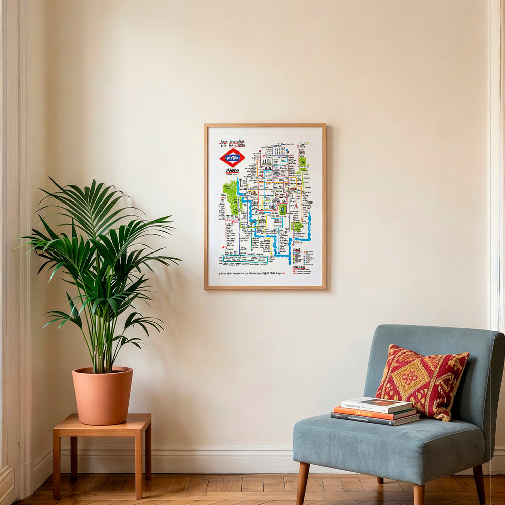 Plano de Metro Madrid Giclée Print