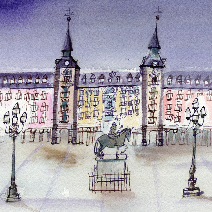 Plaza Mayor Vacia Impression Giclée