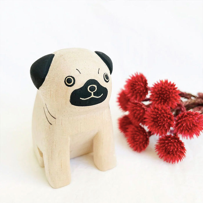 Animal de madera Pole Pole Pug