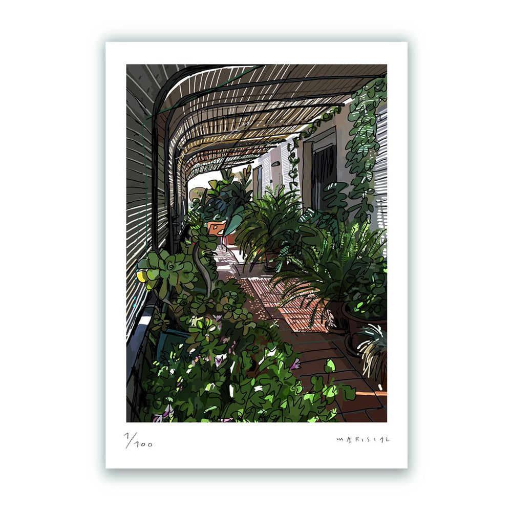 Rincón Cubano en Barcelona Impresión Fine Art