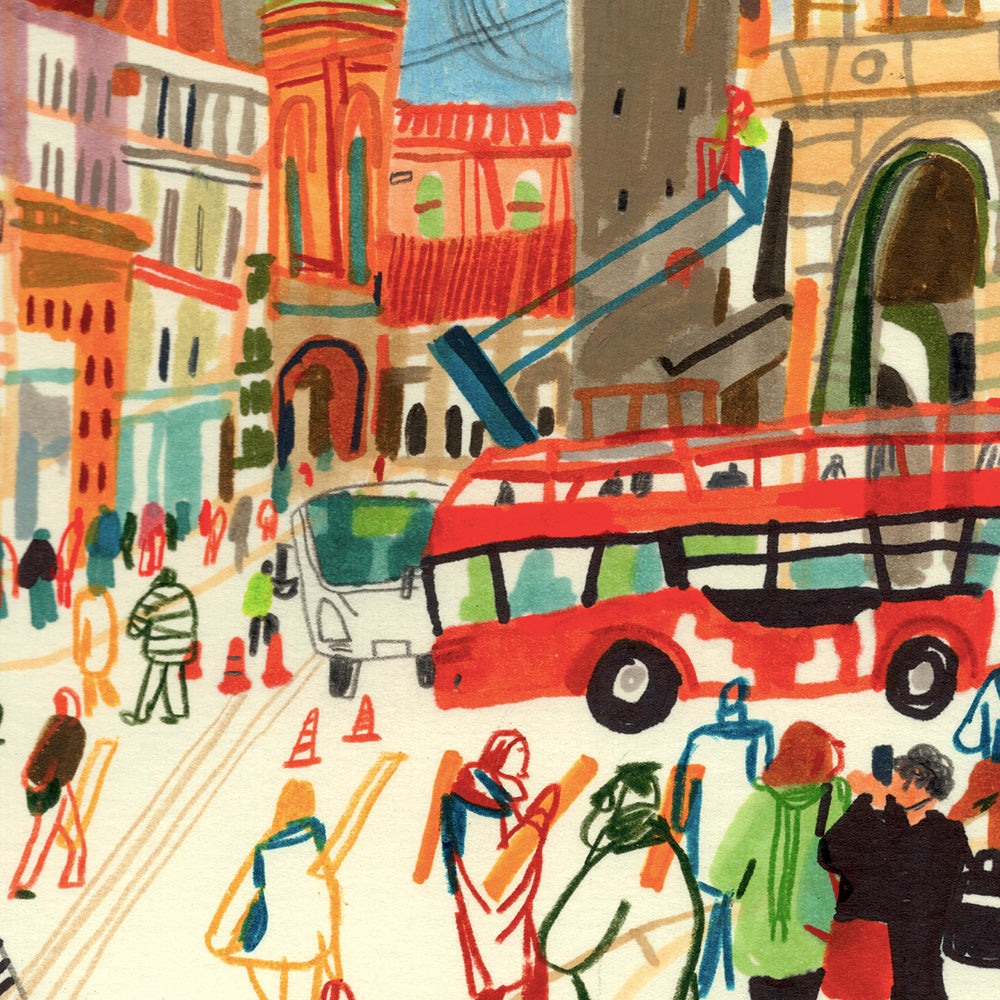 Rizzoli Street Bologna Impression Giclée A4