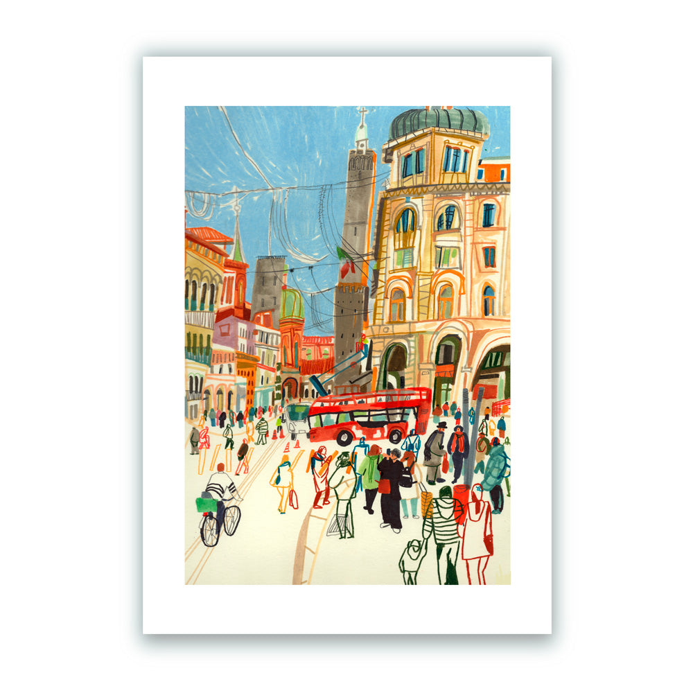 Rizzoli Street Bologna Impression Giclée A4