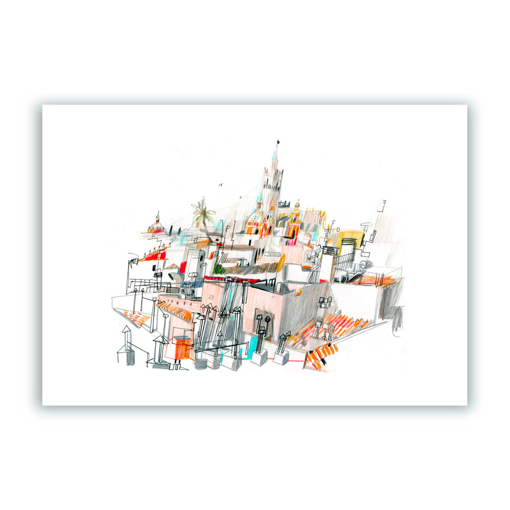 Sevilla Skyline Giclée Print