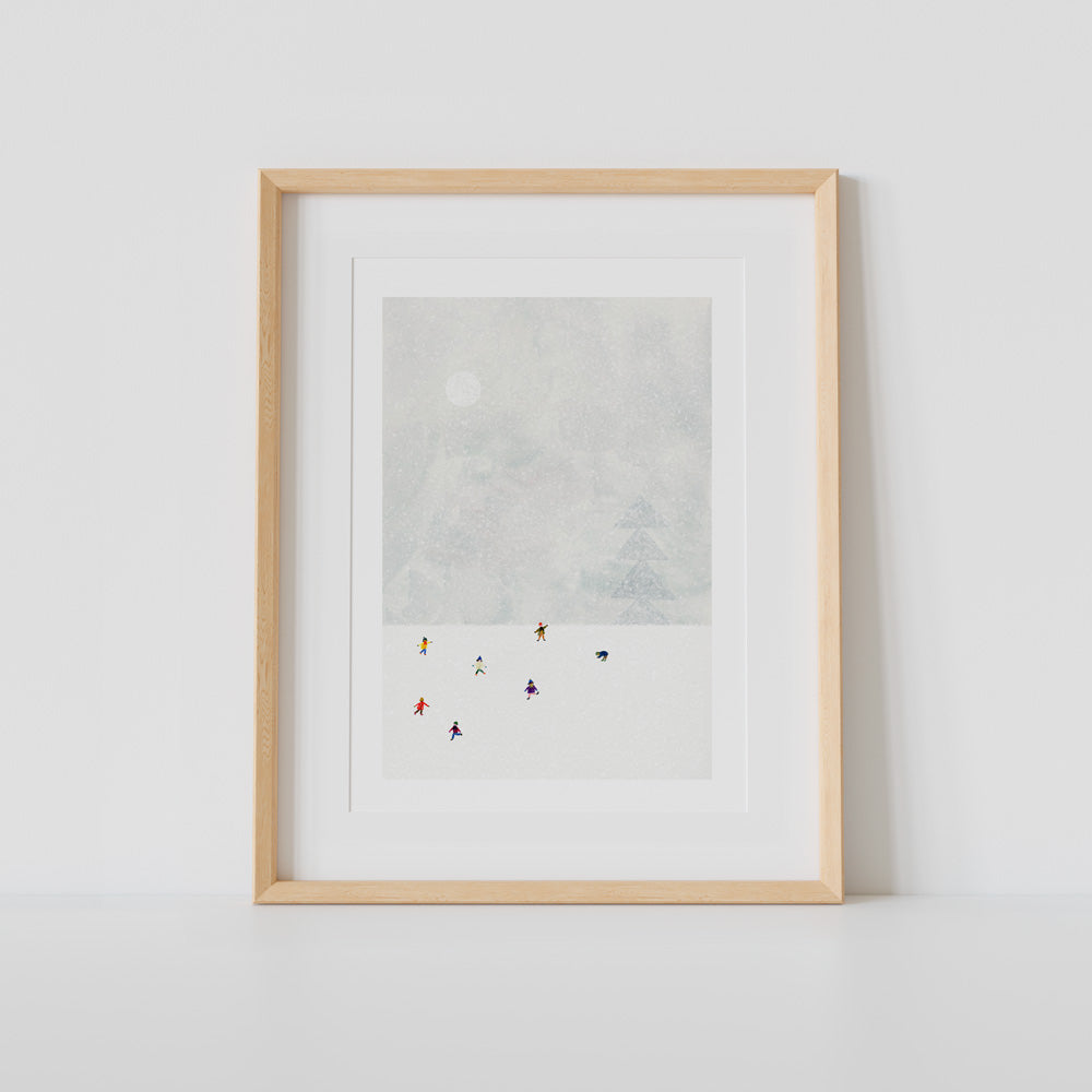 Snow Ball Fight Impression Giclée