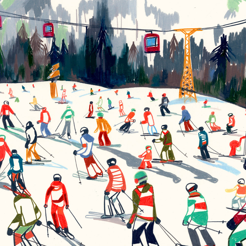 Temporada de Esquí en Südtirol Impresión Giclée