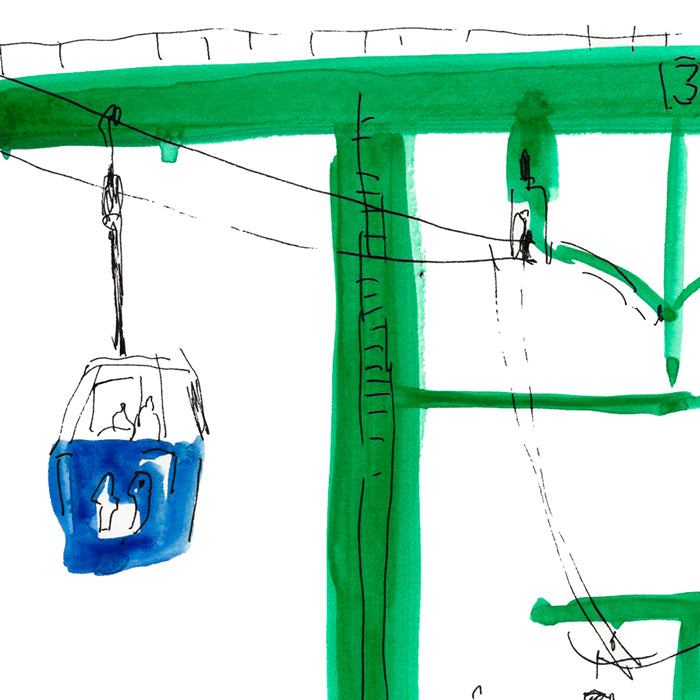 Teleferico de Madrid Impression Giclée