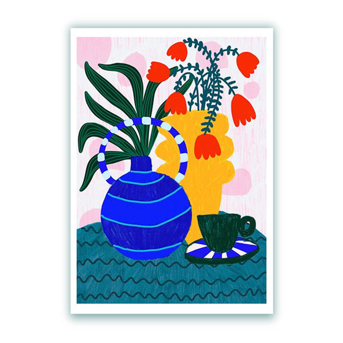 Tulips & Coffee Print A3