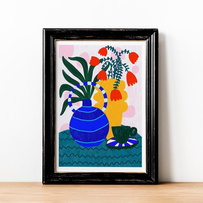 Tulips & Coffee Impression numérique A4