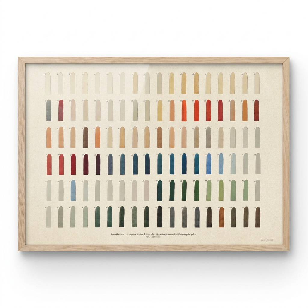 Tableaux des Teintes à l'Aquarelle Impression Giclée