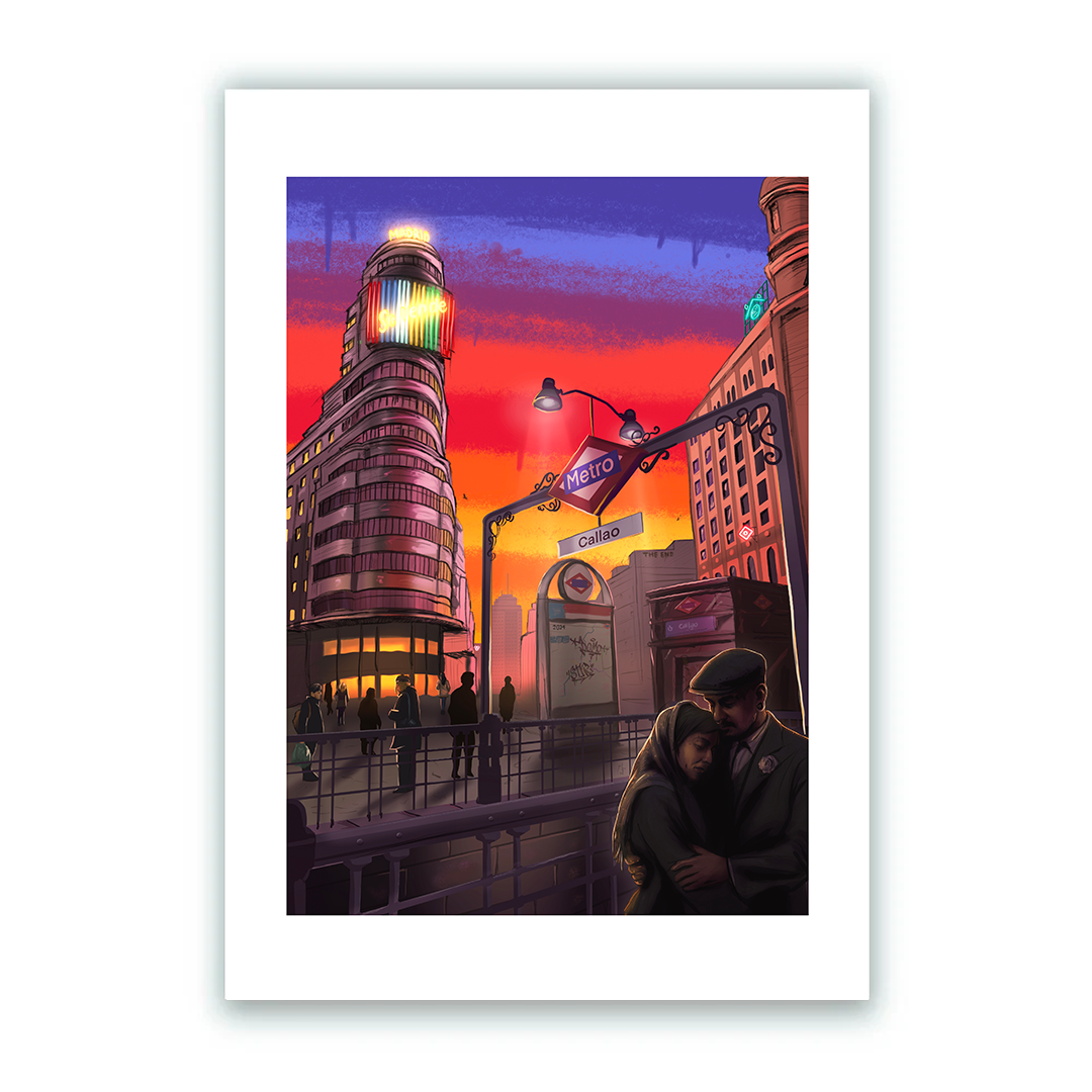 La Última Luz De Madrid Impresión Giclée