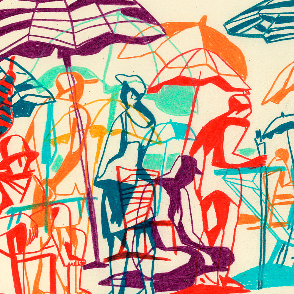 Planting Umbrellas Impression Giclée A5