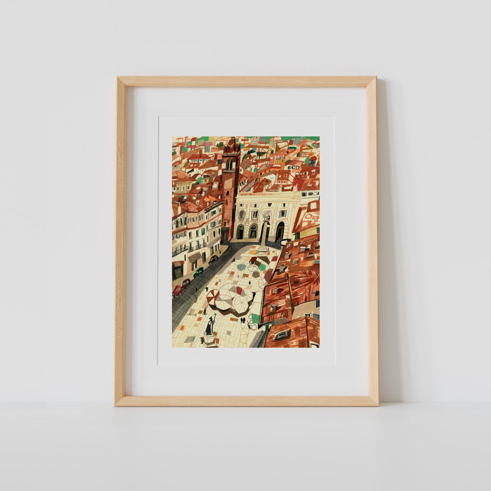 Verona City View Impression Giclée A5
