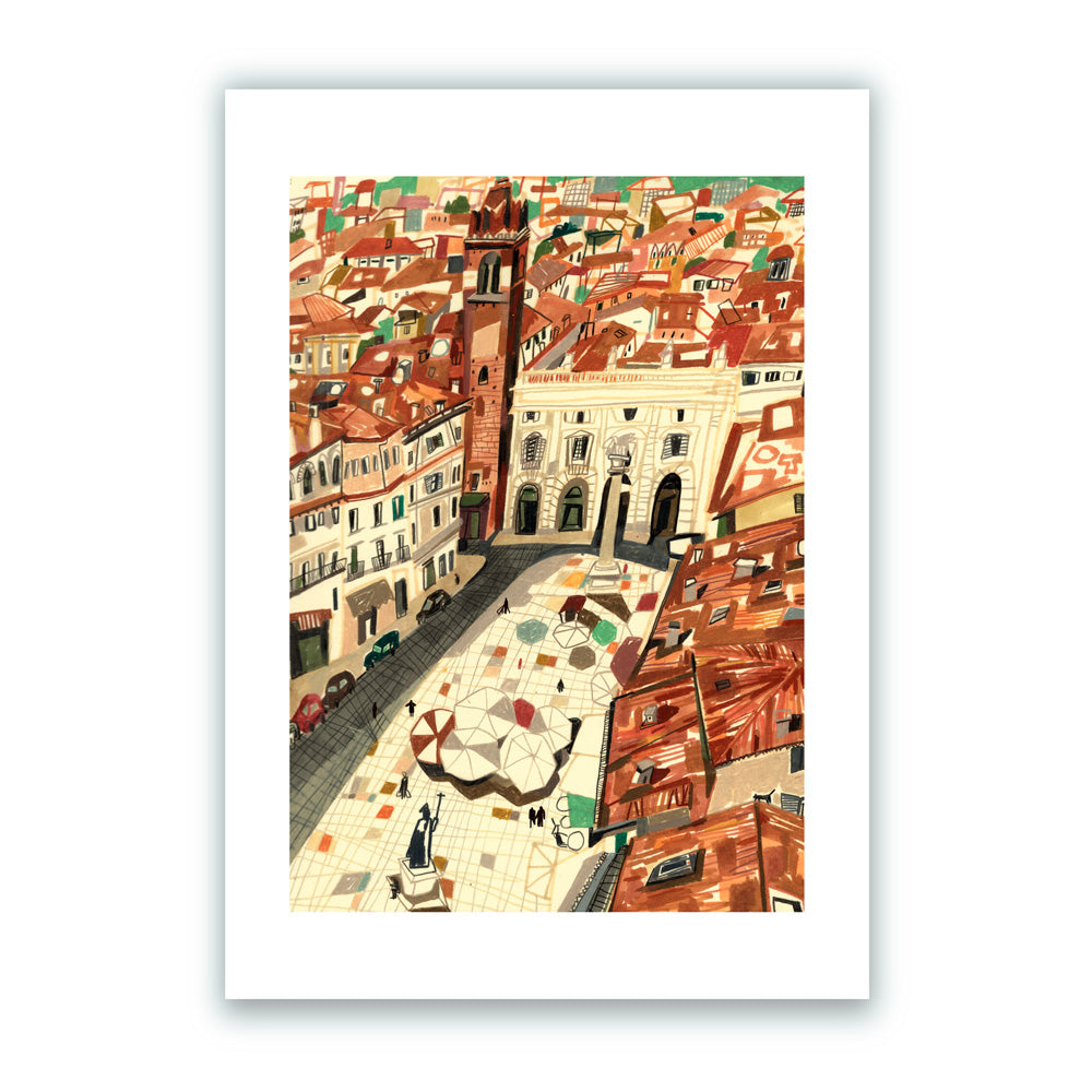 Verona City View Impression Giclée A5