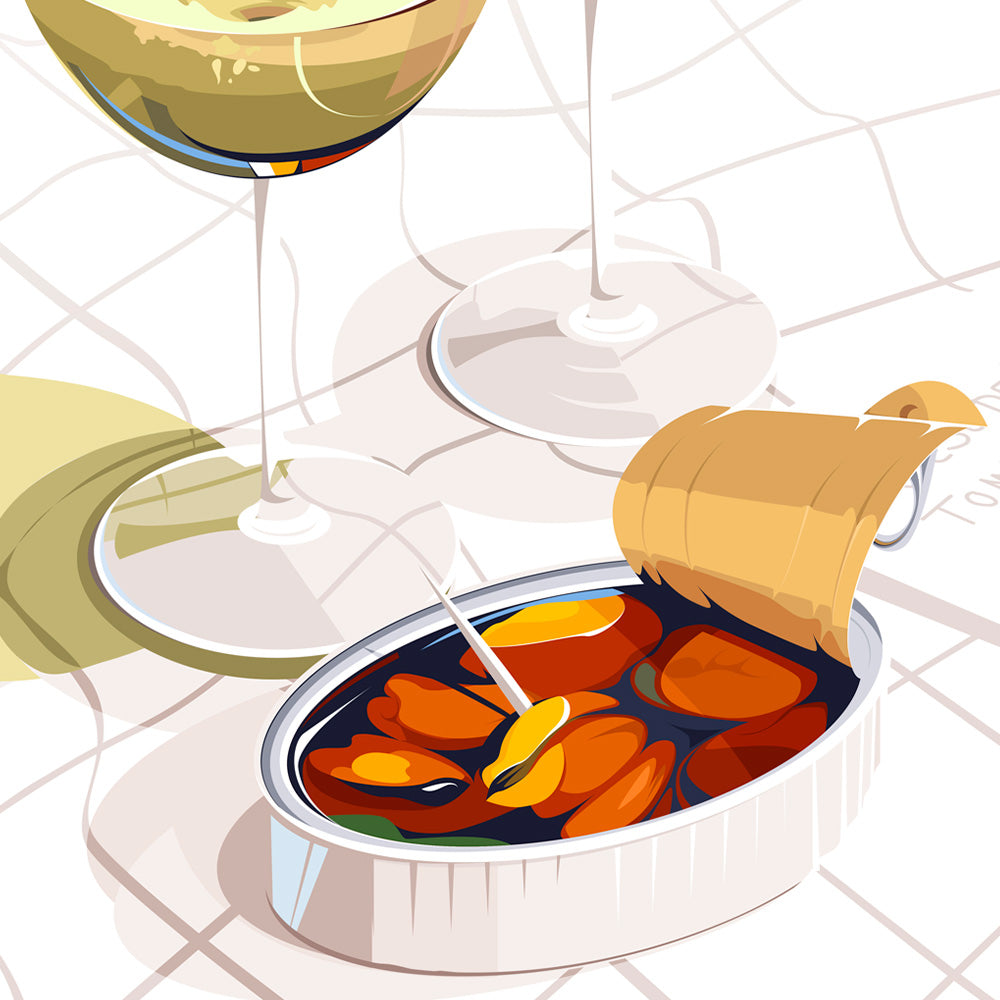 Vino Blanco Impresión Giclée