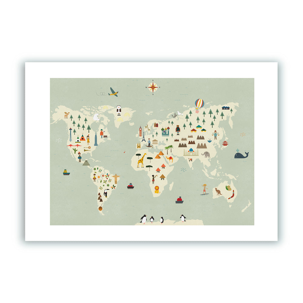 World Map Giclée Print