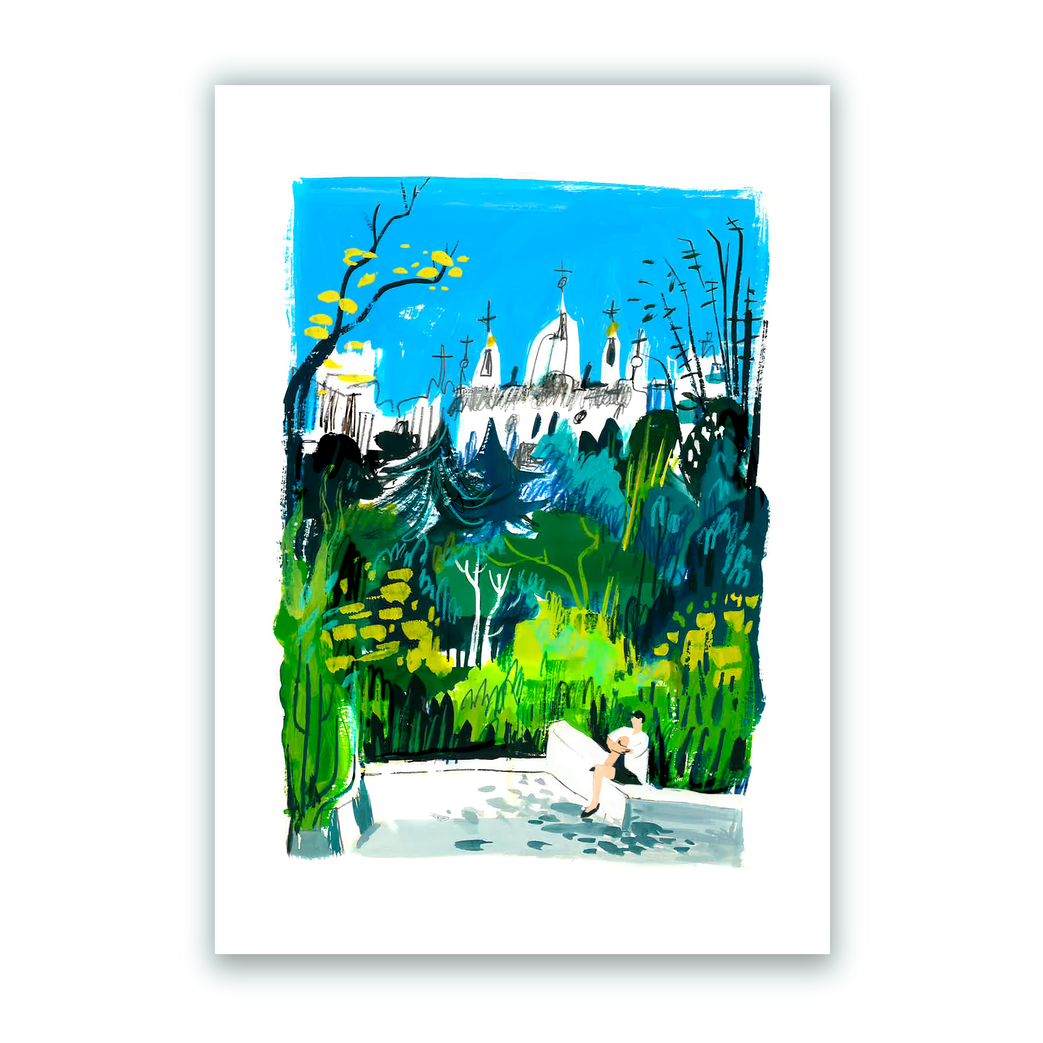 Edificio Metropolis Blue Giclée Print