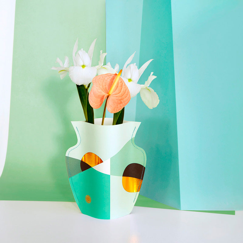 Vase en papier menthe Sienne