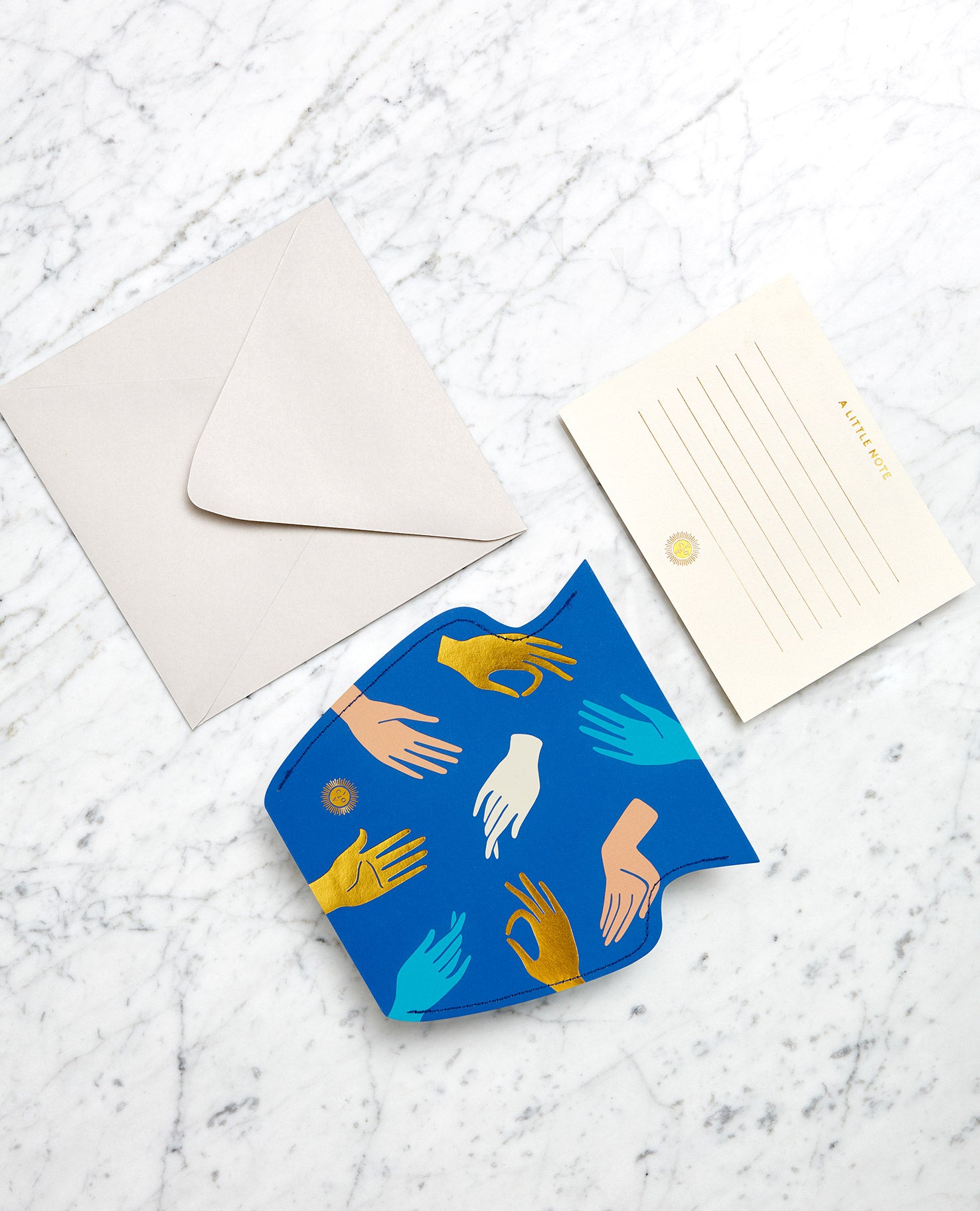 Mini Blue Hamsa Paper Vase