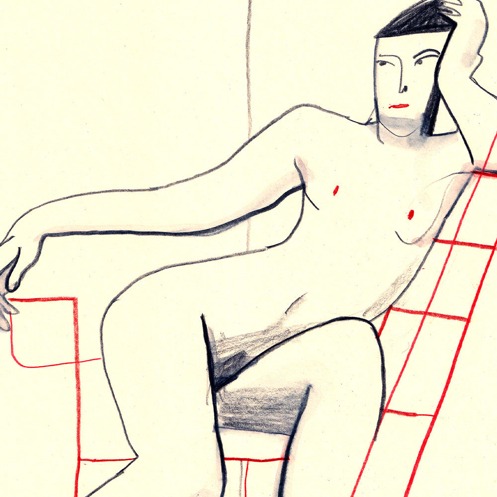 Model with a Ladder Tirage Giclée