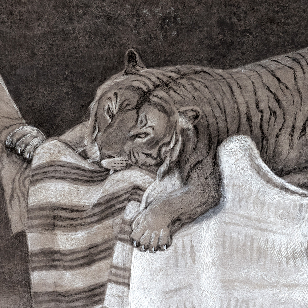 Tiger Attacking a Horse Giclée Print
