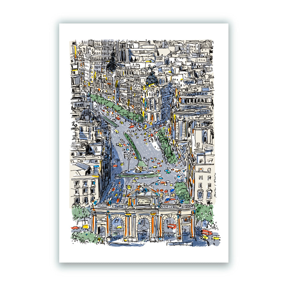 Puerta de Alcalá - Cibeles Impresión Giclée A2