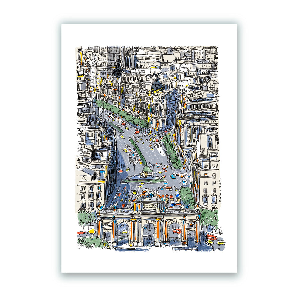 Puerta de Alcalá - Cibeles Giclée Print A4