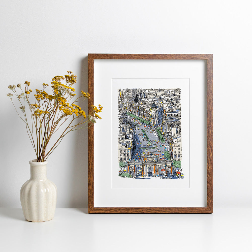 Puerta de Alcalá - Cibeles Giclée Print A4