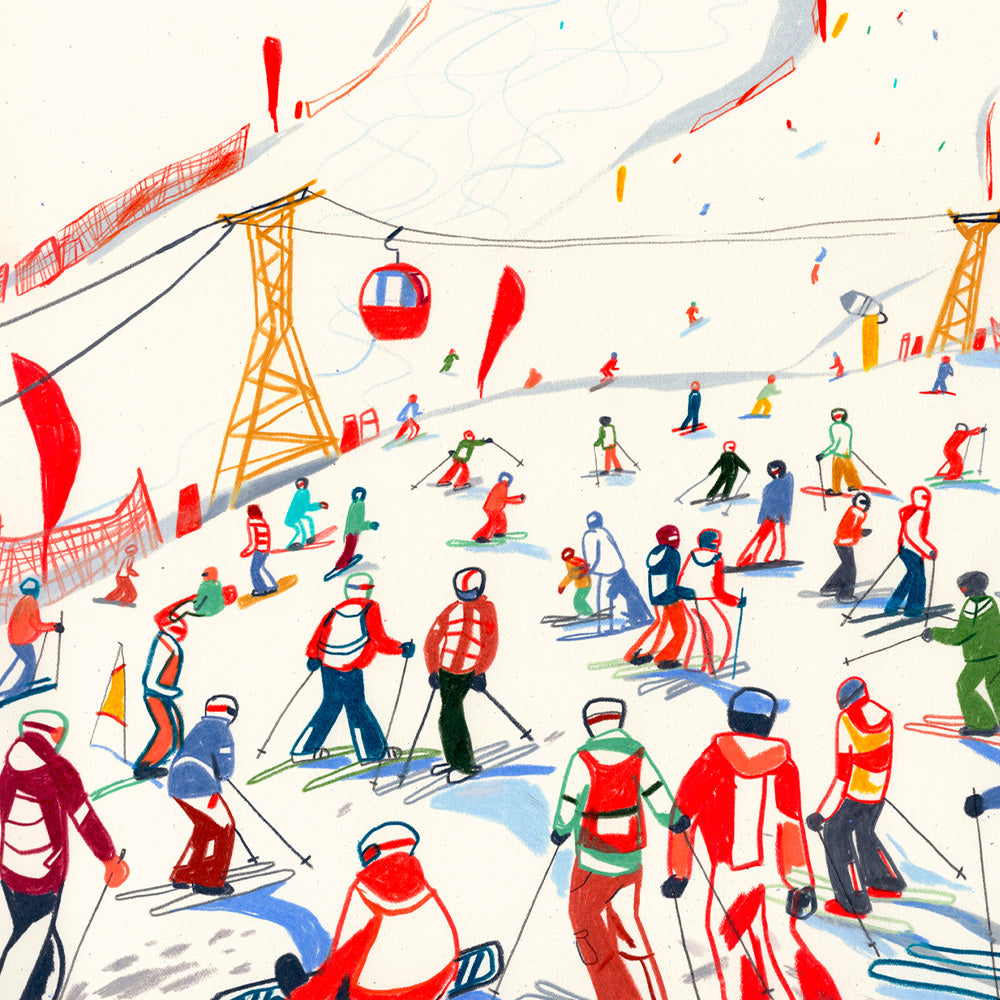 Ski Season in Alto Adige Giclée Print A5
