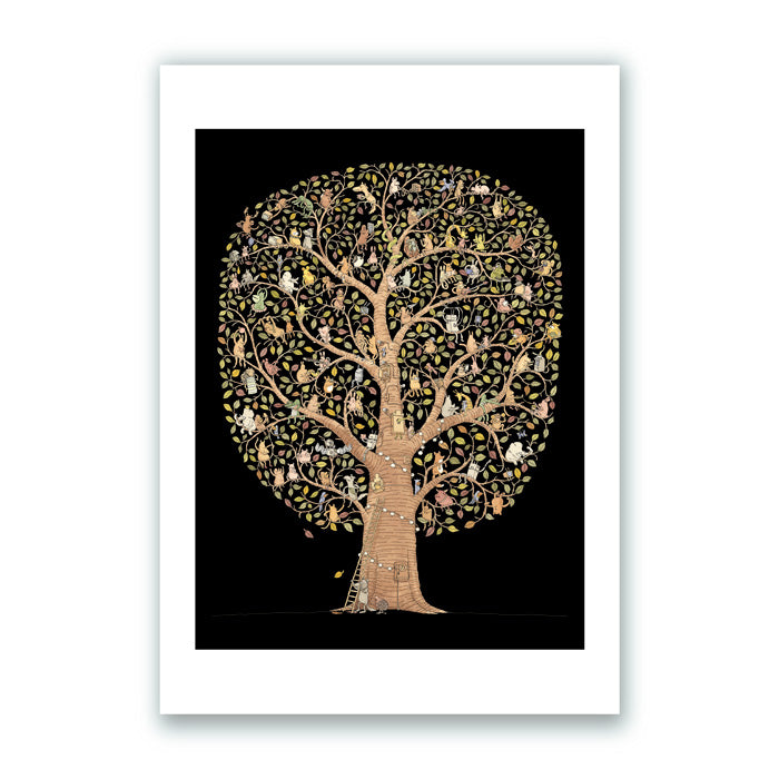 Animal Tree Giclée Print A4