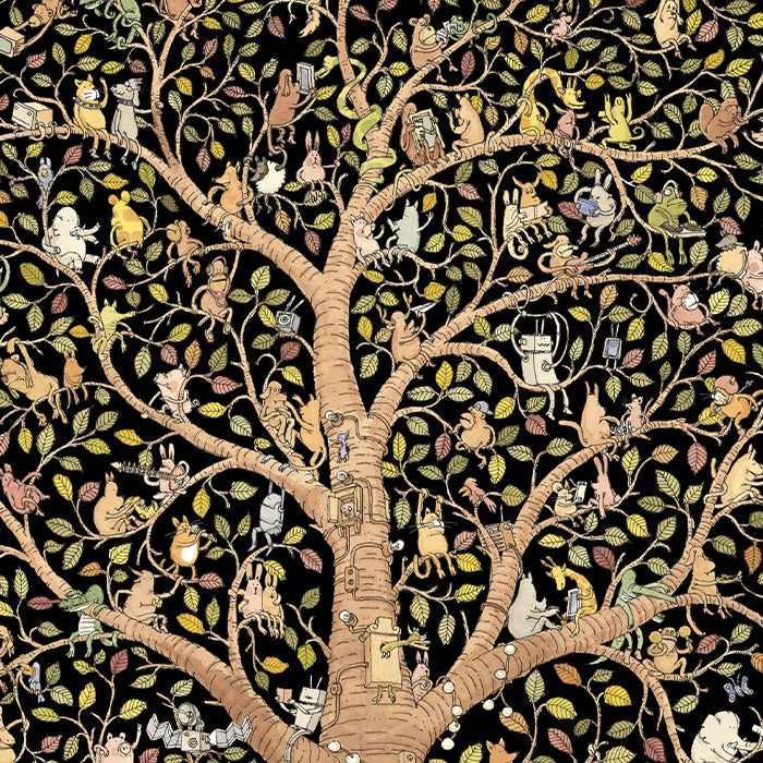 Animal Tree Giclée Print A4