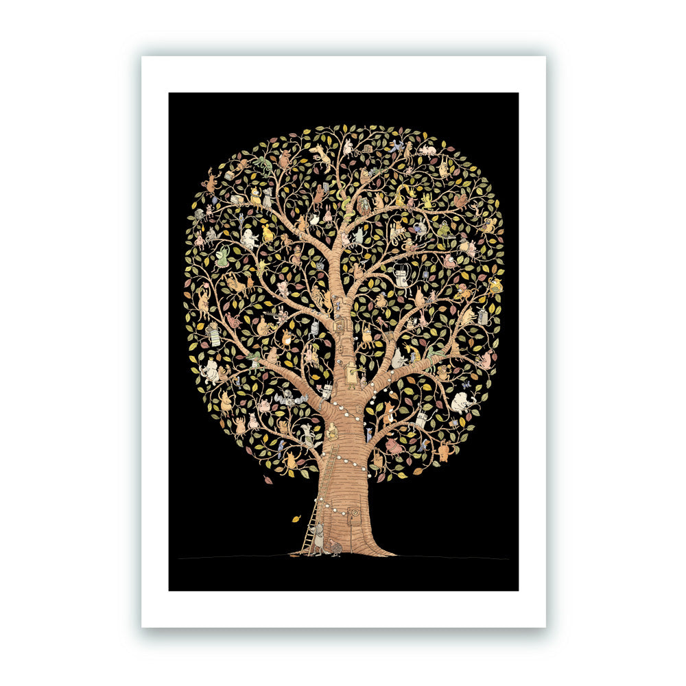 Animal Tree Giclée Print A2