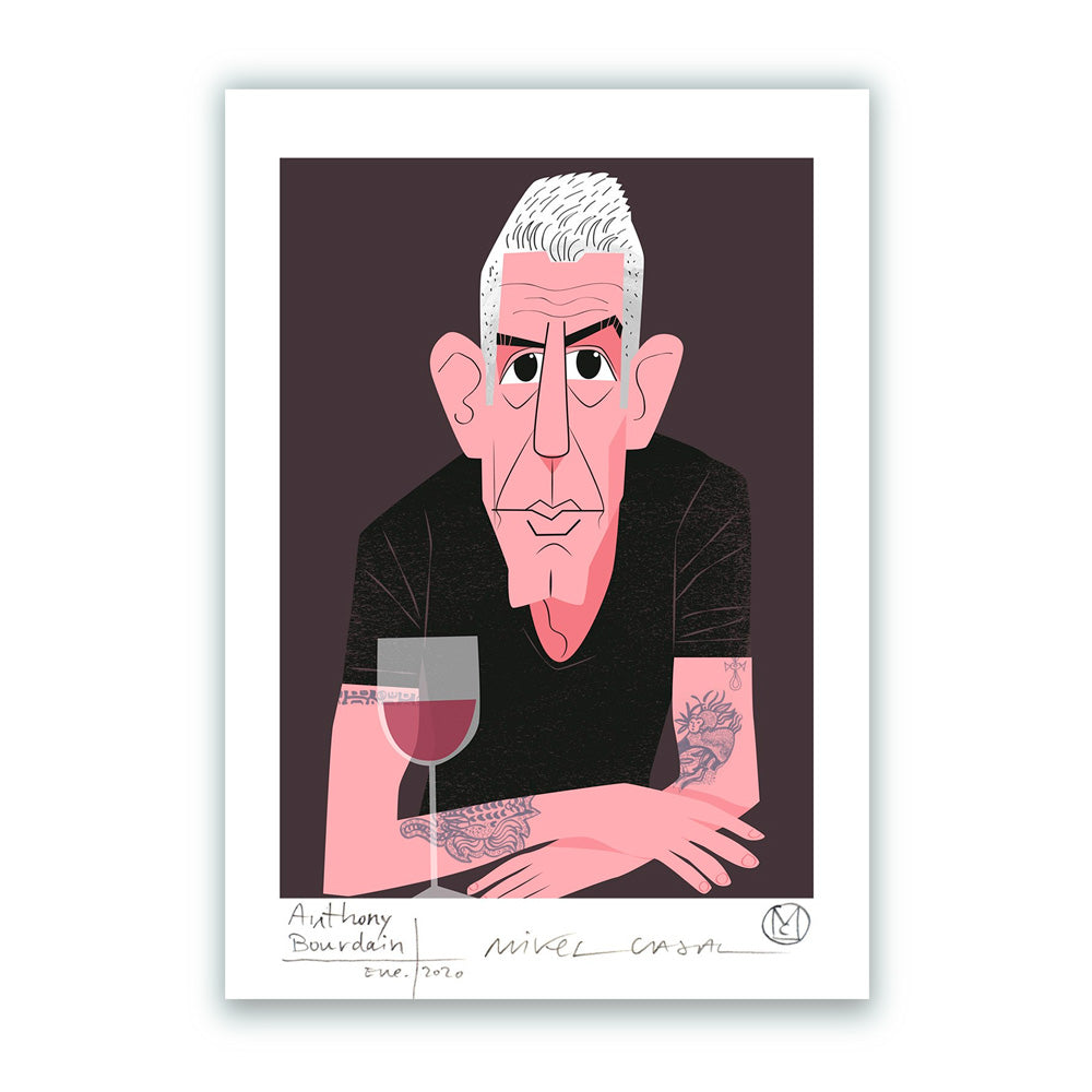 Anthony Bourdain Impresión Giclée A5